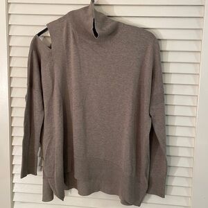 All Saints Lightweight Turtleneck Cut Out & Slit Right Shoulder Side Sweater